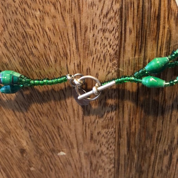 Bead for Life LEENA Green 3-Strand Boho Necklace - Picture 5 of 8
